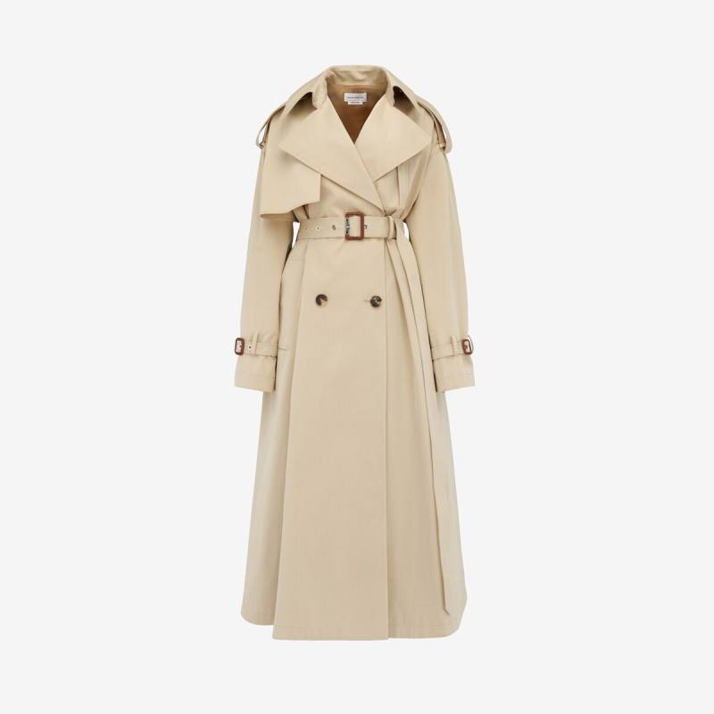Alexander McQueen Women's Brown Military Trench Coat - 2 (Cotton)